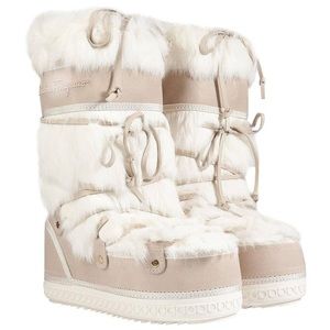 FERRAGAMO RABIT FUR SNOW WINTER BOOTS SKI